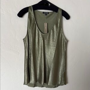 J. Crew Green Scoop Neck Sleeveless Tank